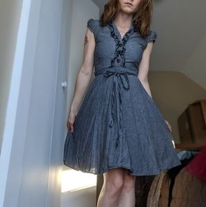 Gray dress with heart shaped buttons
